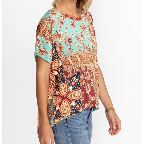 Johnny Was Thena Box Pleat Swing Tee Multi Color Size L - Picture 4 of 13